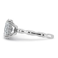 14K White Gold 2.12ct Cert Oval Center Lab Grown Diamond VS+ F+ Comp Ring view 3