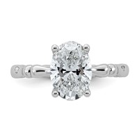 14K White Gold 2.12ct Cert Oval Center Lab Grown Diamond VS+ F+ Comp Ring view 4