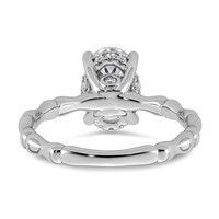14K White Gold 2.12ct Cert Oval Center Lab Grown Diamond VS+ F+ Comp Ring view 5