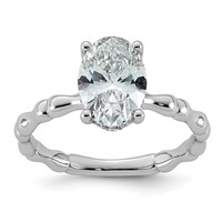 14K White Gold 2.12ct Cert Oval Center Lab Grown Diamond VS+ F+ Comp Ring view 1