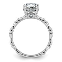 14K White Gold 2.62ct Cert Oval Center Lab Grown Diamond VS+ F+ Comp Ring view 2