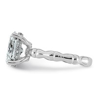 14K White Gold 2.62ct Cert Oval Center Lab Grown Diamond VS+ F+ Comp Ring view 3