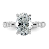 14K White Gold 2.62ct Cert Oval Center Lab Grown Diamond VS+ F+ Comp Ring view 4