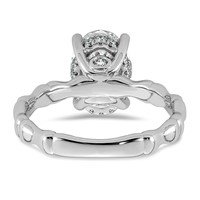 14K White Gold 2.62ct Cert Oval Center Lab Grown Diamond VS+ F+ Comp Ring view 5