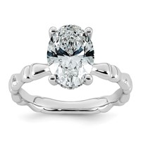 14K White Gold 2.62ct Cert Oval Center Lab Grown Diamond VS+ F+ Comp Ring view 1