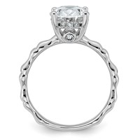 14K White Gold 3.20ct Cert Oval Center Lab Grown Diamond VS+ F+ Comp Ring view 2