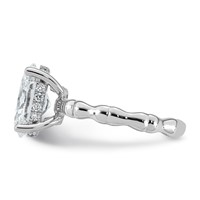 14K White Gold 3.20ct Cert Oval Center Lab Grown Diamond VS+ F+ Comp Ring view 3
