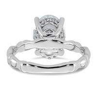 14K White Gold 3.20ct Cert Oval Center Lab Grown Diamond VS+ F+ Comp Ring view 5