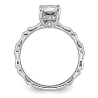 14K White Gold 1.62ct Cert Radiant Center Lab Grown Diamond VS+ F+ Comp Ring view 2