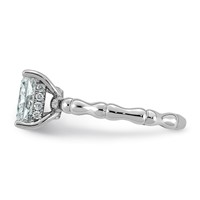 14K White Gold 1.62ct Cert Radiant Center Lab Grown Diamond VS+ F+ Comp Ring view 3
