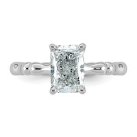 14K White Gold 1.62ct Cert Radiant Center Lab Grown Diamond VS+ F+ Comp Ring view 4