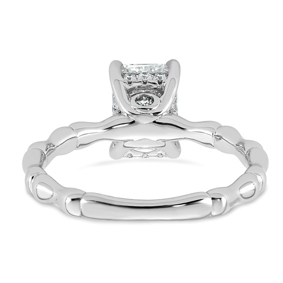 14kw 1 5/8ct Cert Radiant Center Lab Grown Diamond VS+ F+ Comp Ring