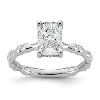 14K White Gold 1.62ct Cert Radiant Center Lab Grown Diamond VS+ F+ Comp Ring view 1