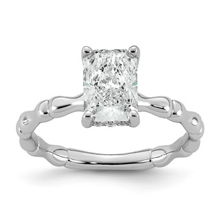 14kw 1 5/8ct Cert Radiant Center Lab Grown Diamond VS+ F+ Comp Ring