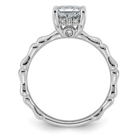 14K White Gold 2.12ct Cert Radiant Center Lab Grown Diamond VS+ F+ Comp Ring view 2