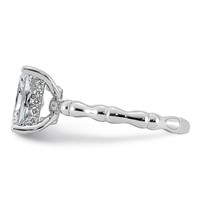 14K White Gold 2.12ct Cert Radiant Center Lab Grown Diamond VS+ F+ Comp Ring view 3