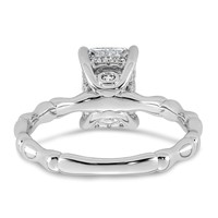 14K White Gold 2.12ct Cert Radiant Center Lab Grown Diamond VS+ F+ Comp Ring view 5