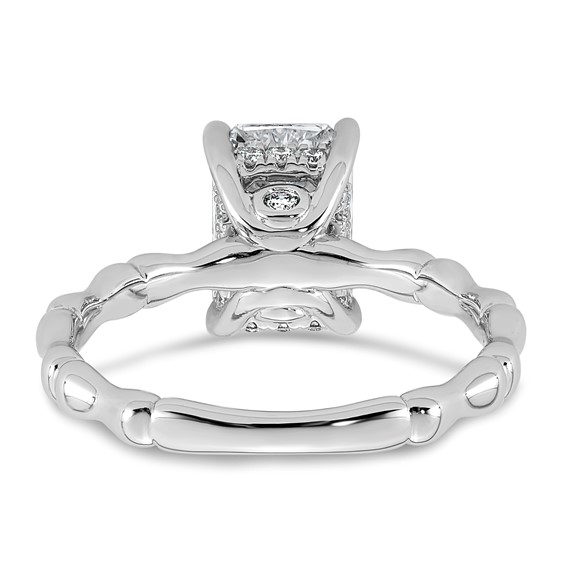 14kw 2 1/8ct Cert Radiant Center Lab Grown Diamond VS+ F+ Comp Ring