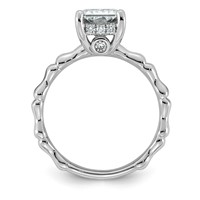 14K White Gold 2.75ct Cert Radiant Center Lab Grown Diamond VS+ F+ Comp Ring view 2