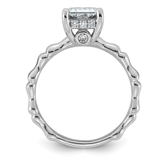 14kw 2 3/4ct Cert Radiant Center Lab Grown Diamond VS+ F+ Comp Ring