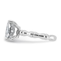 14K White Gold 2.75ct Cert Radiant Center Lab Grown Diamond VS+ F+ Comp Ring view 3
