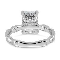 14K White Gold 2.75ct Cert Radiant Center Lab Grown Diamond VS+ F+ Comp Ring view 5