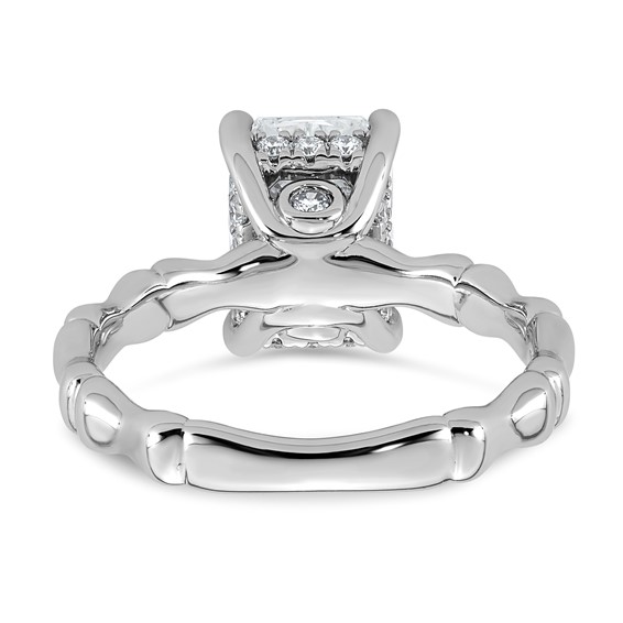 14kw 2 3/4ct Cert Radiant Center Lab Grown Diamond VS+ F+ Comp Ring