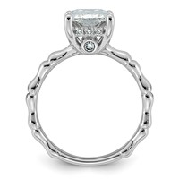 14K White Gold 3.20ct Cert Radiant Center Lab Grown Diamond VS+ F+ Comp Ring view 2