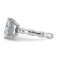 14K White Gold 3.20ct Cert Radiant Center Lab Grown Diamond VS+ F+ Comp Ring view 3