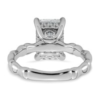 14K White Gold 3.20ct Cert Radiant Center Lab Grown Diamond VS+ F+ Comp Ring view 5