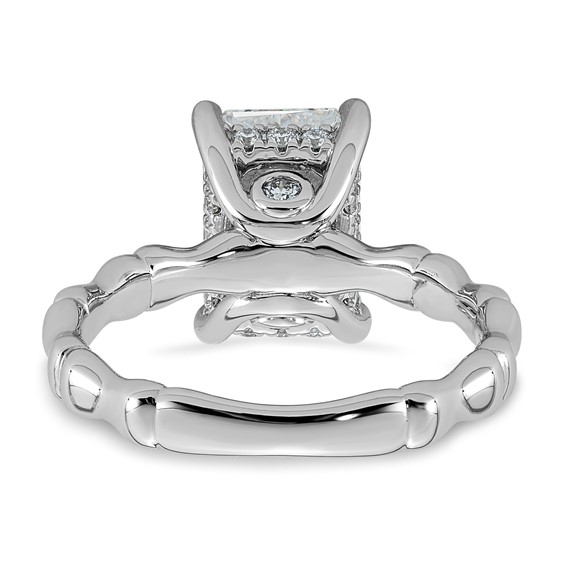 14kw 3 1/5ct Cert Radiant Center Lab Grown Diamond VS+ F+ Comp Ring