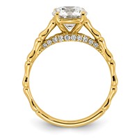 14K Yellow Gold 1.62ct Cert Round Center Lab Grown Diamond VS+ F+ Comp Ring view 2