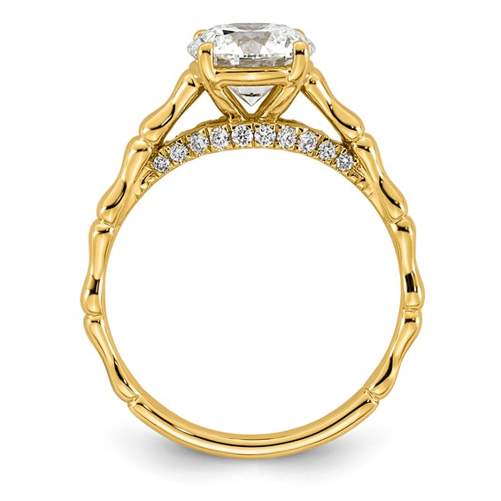 14ky 1 5/8ct Cert Round Center Lab Grown Diamond VS+ F+ Comp Ring