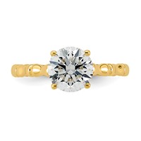 14K Yellow Gold 1.62ct Cert Round Center Lab Grown Diamond VS+ F+ Comp Ring view 4