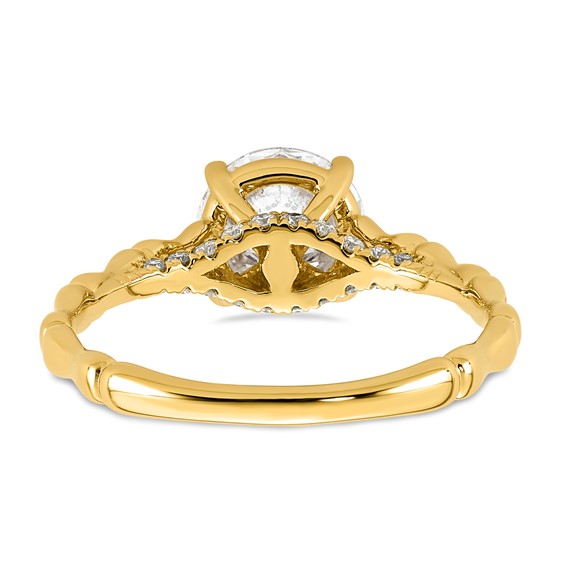 14ky 1 5/8ct Cert Round Center Lab Grown Diamond VS+ F+ Comp Ring