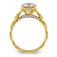 14K Yellow Gold 2.12ct Cert Round Center Lab Grown Diamond VS+ F+ Comp Ring view 2