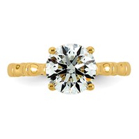 14K Yellow Gold 2.12ct Cert Round Center Lab Grown Diamond VS+ F+ Comp Ring view 4