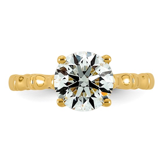 14ky 2 1/8ct Cert Round Center Lab Grown Diamond VS+ F+ Comp Ring