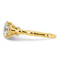 14K Yellow Gold 2.62ct Cert Round Center Lab Grown Diamond VS+ F+ Comp Ring view 3