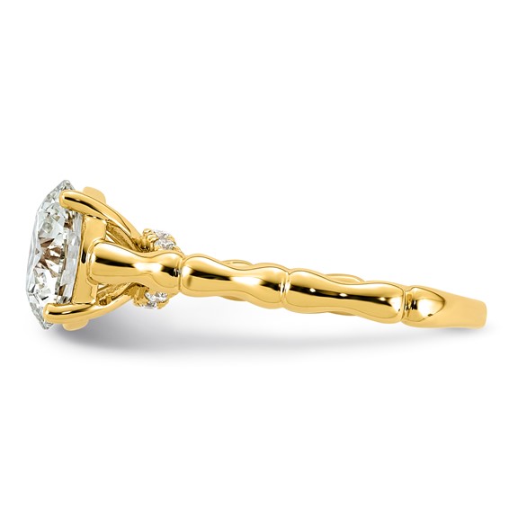 14ky 2 5/8ct Cert Round Center Lab Grown Diamond VS+ F+ Comp Ring