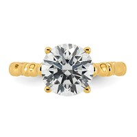 14K Yellow Gold 2.62ct Cert Round Center Lab Grown Diamond VS+ F+ Comp Ring view 4