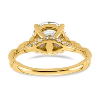 14K Yellow Gold 2.62ct Cert Round Center Lab Grown Diamond VS+ F+ Comp Ring view 5