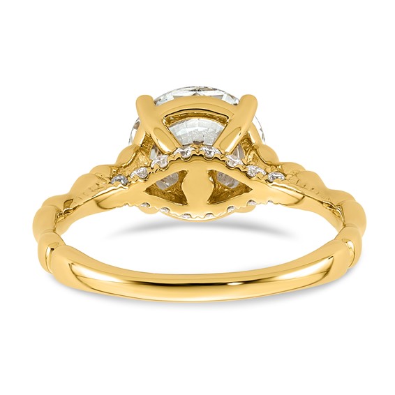 14ky 2 5/8ct Cert Round Center Lab Grown Diamond VS+ F+ Comp Ring