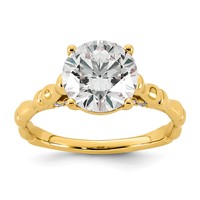14K Yellow Gold 2.62ct Cert Round Center Lab Grown Diamond VS+ F+ Comp Ring view 1