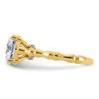 14K Yellow Gold 3.17ct Cert Round Center Lab Grown Diamond VS+ F+ Comp Ring view 3