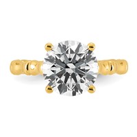 14K Yellow Gold 3.17ct Cert Round Center Lab Grown Diamond VS+ F+ Comp Ring view 4