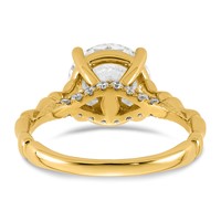 14K Yellow Gold 3.17ct Cert Round Center Lab Grown Diamond VS+ F+ Comp Ring view 5
