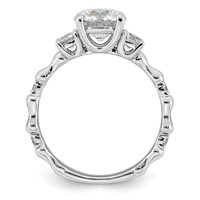 14K White Gold 1.88ct Cert Round Center Lab Grown Diamond VS+ F+ Comp Ring view 2