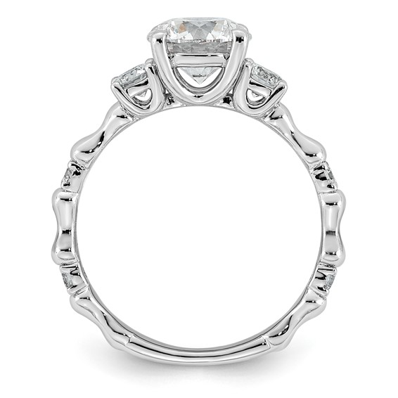 14kw 1 7/8ct Cert Round Center Lab Grown Diamond VS+ F+ Comp Ring