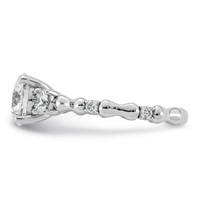14K White Gold 1.88ct Cert Round Center Lab Grown Diamond VS+ F+ Comp Ring view 3